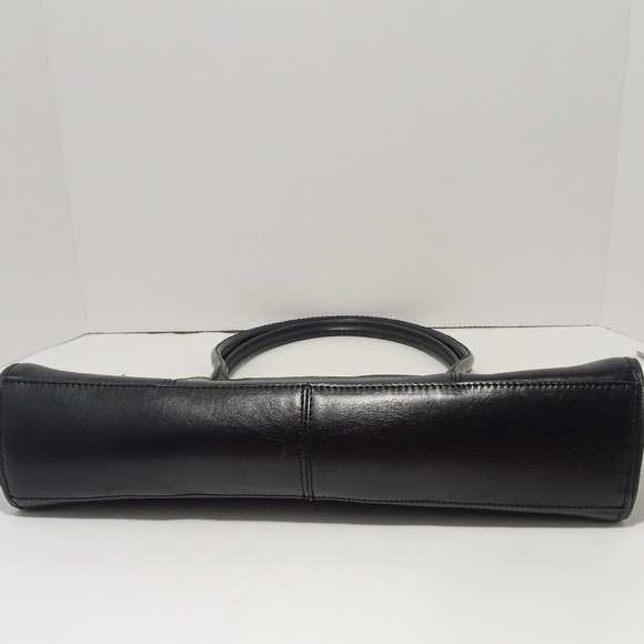 WILSONS GENUINE LEATHER BLACK PURSE SATCHEL WINTER HAND BAG - Picture 7 of 12